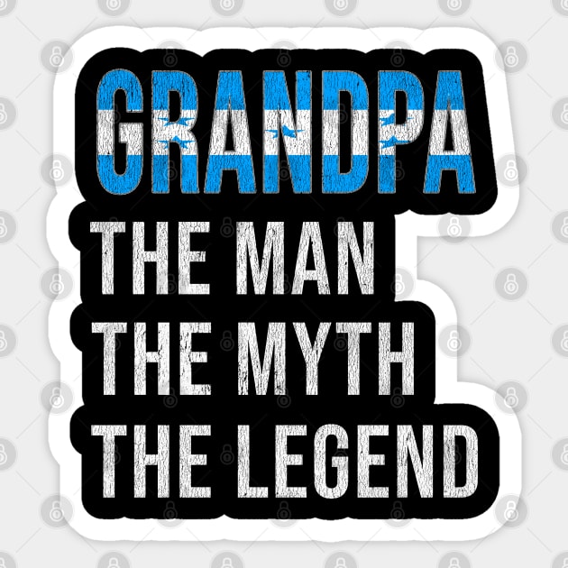 Grand Father Honduran Grandpa The Man The Myth The Legend - Gift for Honduran Dad With Roots From  Honduras Sticker by Country Flags